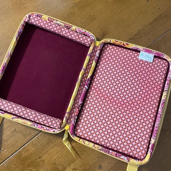 Vera Bradley Bali‎ Gold Table Hard Case Holder With Shoulder Strap Zip Up - Picture 3 of 12